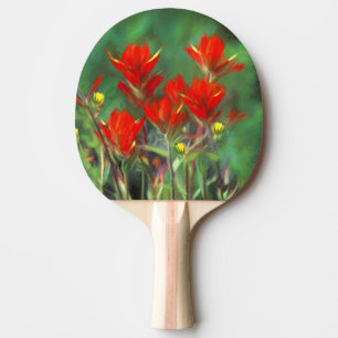 Indian Paintbrush Painting - Original Flower Art Ping Pong Paddle