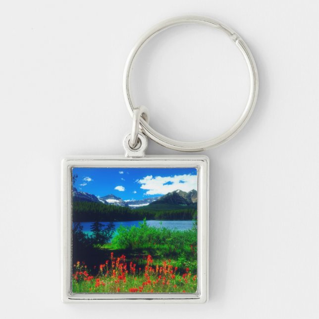 Indian Paintbrush Wildflowers Keychain (Front)