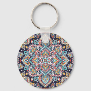 Indian Paisley: Ethnic Mandala Pattern Keychain