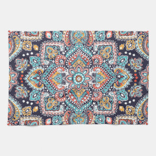 Indian Paisley: Ethnic Mandala Pattern Kitchen Towel