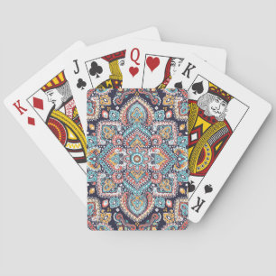 Indian Paisley: Ethnic Mandala Pattern Playing Cards