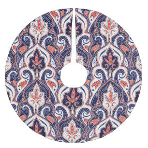 Indian Paisley: Floral Medallion Seamless. Brushed Polyester Tree Skirt