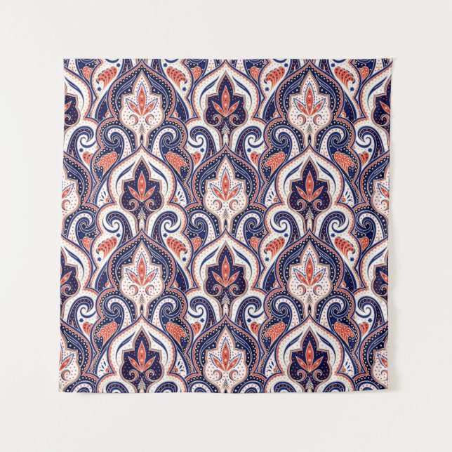 Indian Paisley: Floral Medallion Seamless. Tapestry (Front)