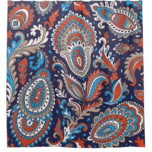 Indian Paisley Medallion Ethnic Pattern.