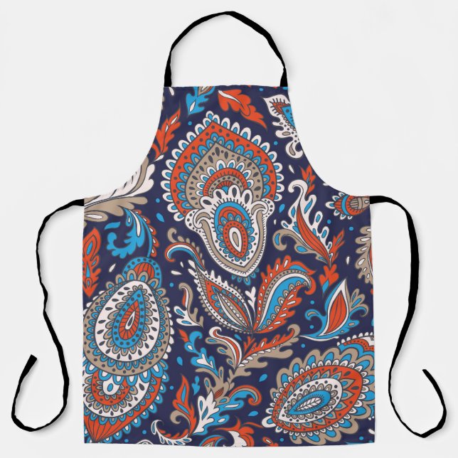 Indian Paisley Medallion Ethnic Pattern. Apron (Front)