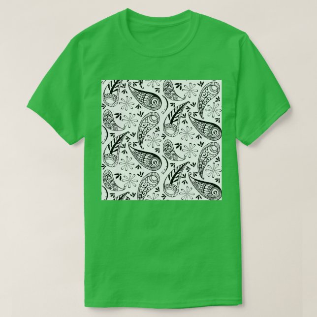 Indian Paisley Pattern Mankolam T-Shirt (Design Front)