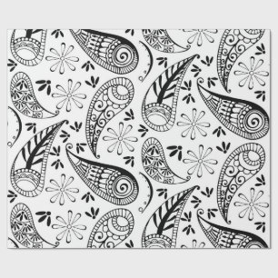Indian Paisley Pattern Mankolam Wrapping Paper