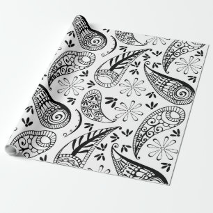 Indian Paisley Pattern Mankolam Wrapping Paper