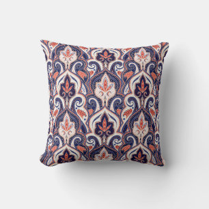 Indian paisley pattern seamless. Persian arabesque Throw Pillow