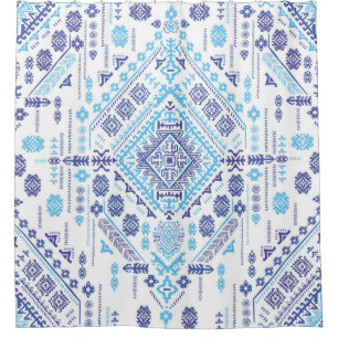 Indian paisley rug, ethnic mandala pattern.