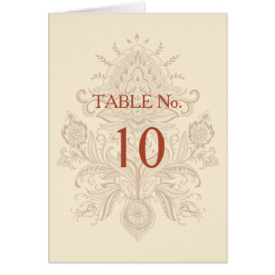 Indian Paisley - Table Number Card