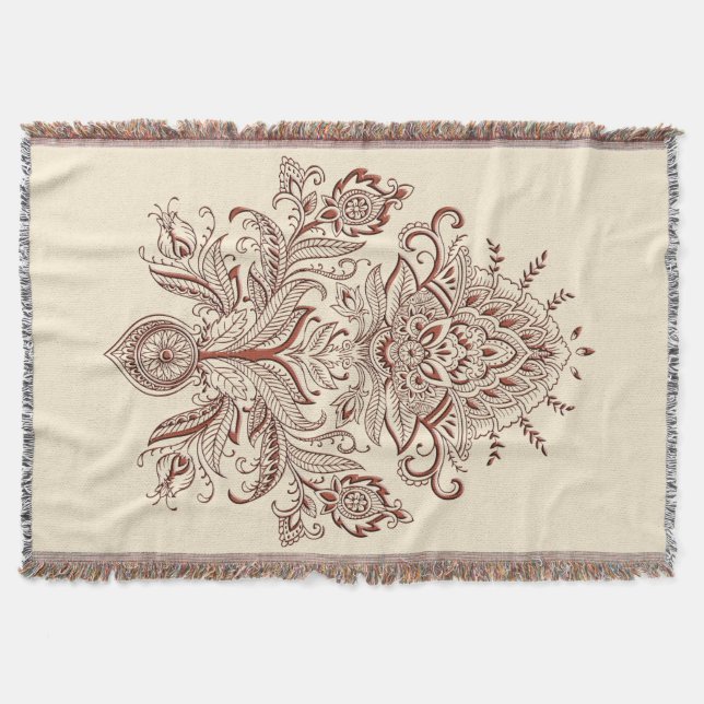 Indian Paisley - Throw Blanket (Front)