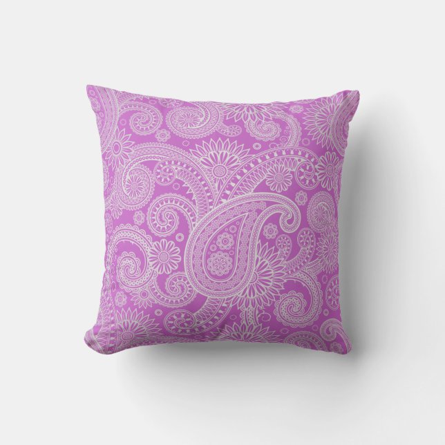 Indian Paisley Throw Pillow (Front)