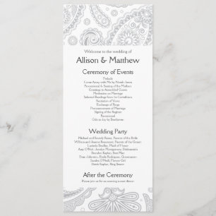 Indian Paisley Wedding Program
