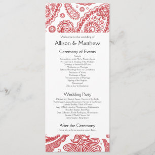 Indian Paisley Wedding Program