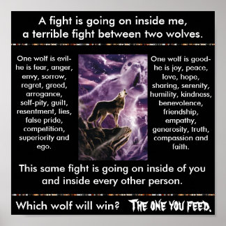 Indian Parable: Two Wolves Poster