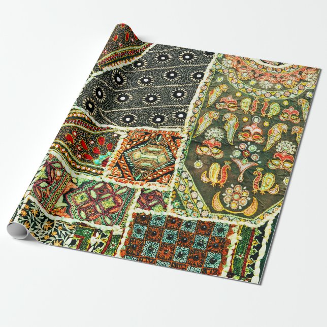 Indian patchwork carpet in Rajasthan, Asia Wrapping Paper (Unrolled)