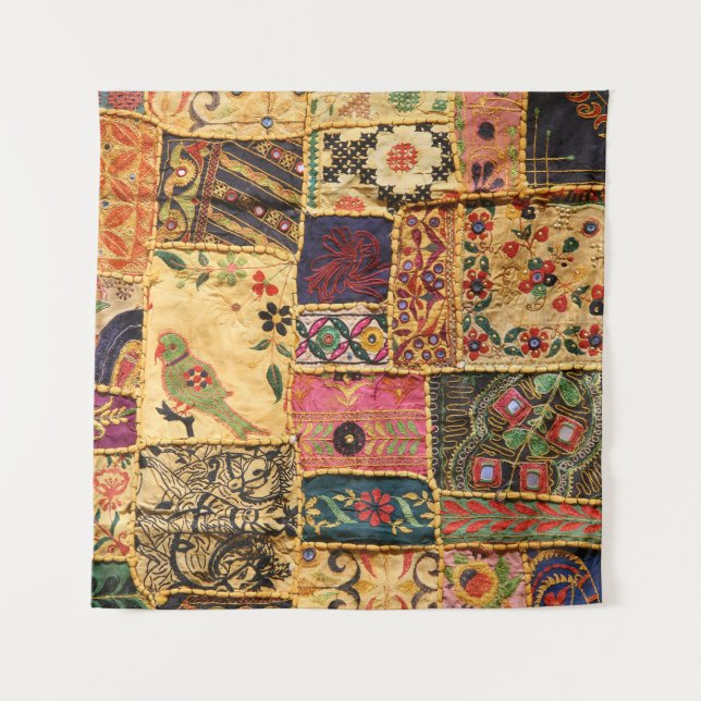 Indian Patchwork: Hampi Market Cloth. Tapestry (Front)