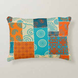 Indian patchwork, seamless vintage background. accent pillow