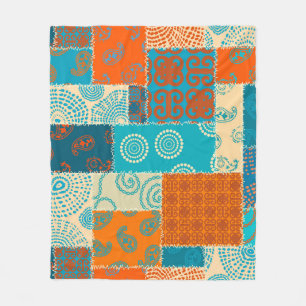 Indian patchwork, seamless vintage background. fleece blanket