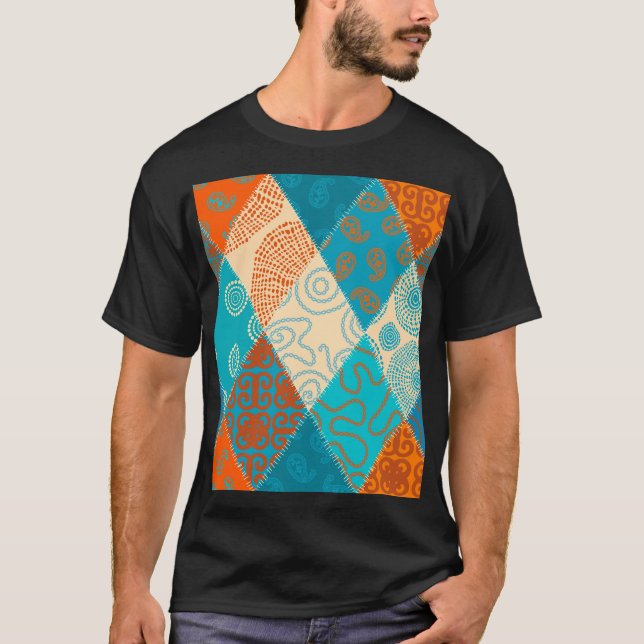 Indian patchwork seamless vintage design. T-Shirt (Front)