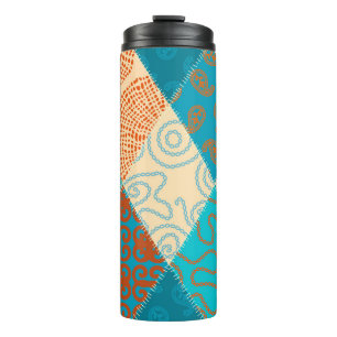 Indian patchwork seamless vintage design. thermal tumbler