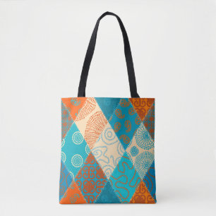 Indian patchwork seamless vintage design. tote bag