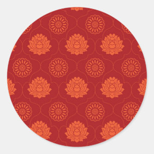 Indian Pattern Classic Round Sticker