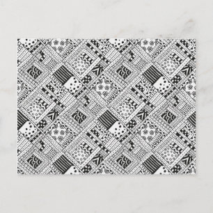Indian Pattern Doodle Postcard