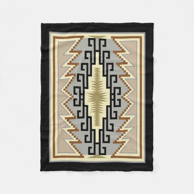 Indian Pattern Fleece Blanket (Front)