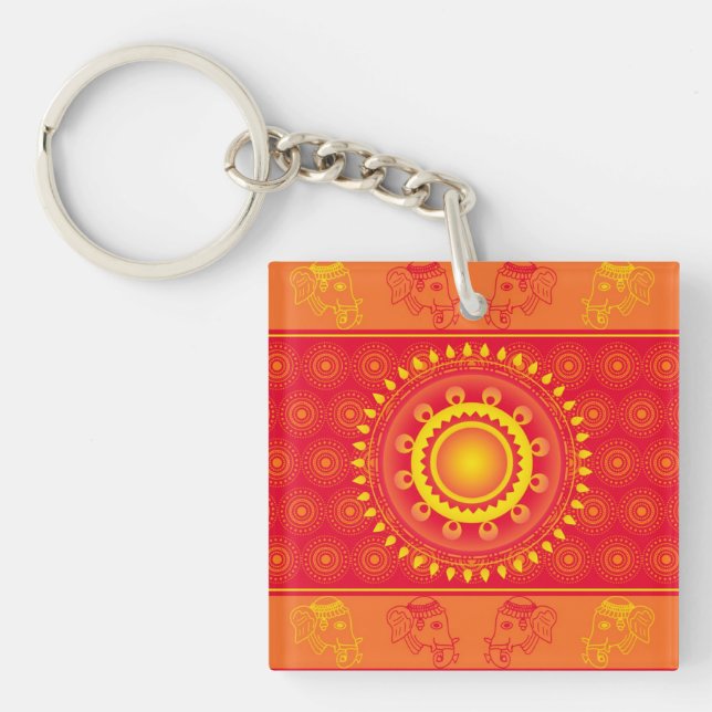 Indian pattern keychain (Front)