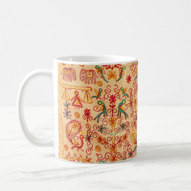 Indian pattern on fabricindian, fabric, india, orn coffee mug (Left)