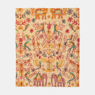 Indian pattern on fabricindian, fabric, india, orn fleece blanket