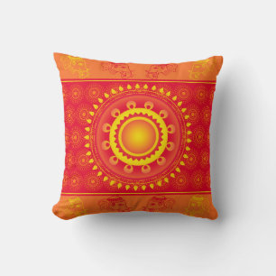 Indian pattern throw pillow