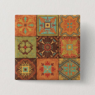 Indian Patterns 2 Inch Square Button