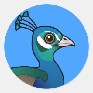 Indian Peafowl Classic Round Sticker