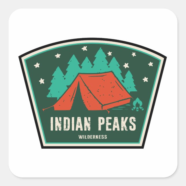 Indian Peaks Wilderness Colorado Camping Square Sticker (Front)