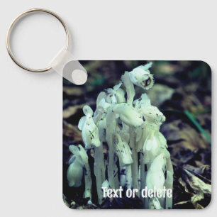 Indian Pipe Forest Wildflower Personalized Keychain