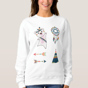 Indian Polar Bear Sticker Set Bear Dreamcatcher Sweatshirt