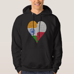 Indian Polish Flag Heart Hoodie