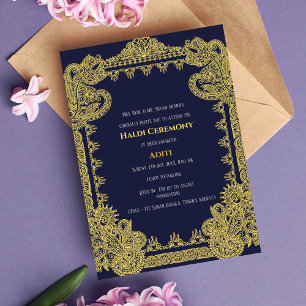Indian Pre Wedding Haldi Ceremony  Invitation