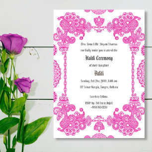 Indian Pre Wedding Haldi Ceremony  Invitation