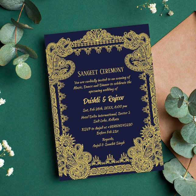 Indian Pre-Wedding Sangeet Ceremony Invitation (Creator Uploaded)