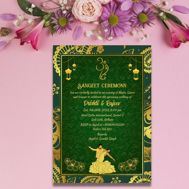 Indian Pre-Wedding Sangeet Ceremony Invitation (Creator Uploaded)