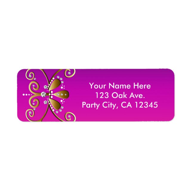 Indian Princess Birthday Party Address Labels (Front)