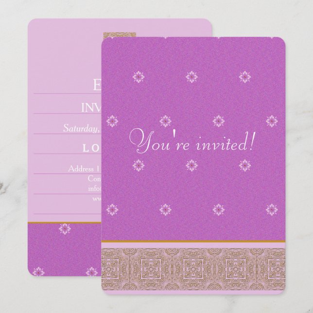 Indian Purple - Invitation Card (Front/Back)