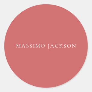Indian Red Minimalist Plain Modern Aesthetic Look Classic Round Sticker