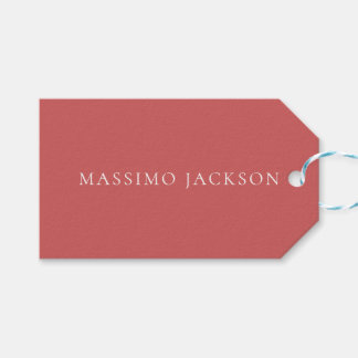 Indian Red Minimalist Plain Modern Aesthetic Look Gift Tags