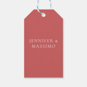 Indian Red Minimalist Plain Modern Aesthetic Look Gift Tags