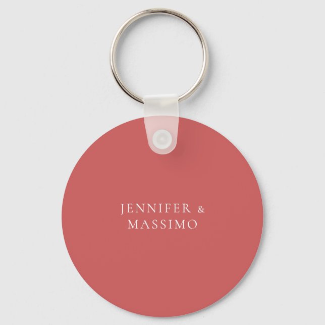 Indian Red Minimalist Plain Modern Aesthetic Look Keychain (Front)